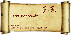 Fias Barnabás névjegykártya